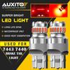 2X 7443 7440 Brake Tail Stop Light Red Flash Strobe Blinking LED Bulb 2F