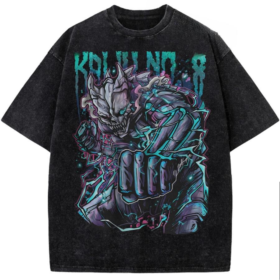 Anime Kaiju No. 8 Graphic T Shirt Men Women Short Sleeve Clothing Oversized Tshirt Washed Cotton Tee Harajuku Male T-shirt