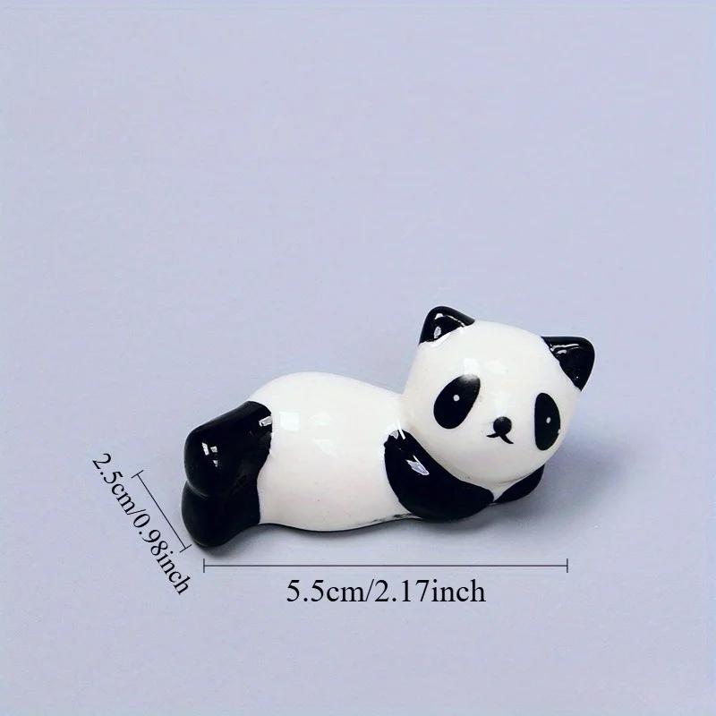 Set med 5 bedårande panda keramik ätpinnshållare för matbord Dekorativ pennhållare