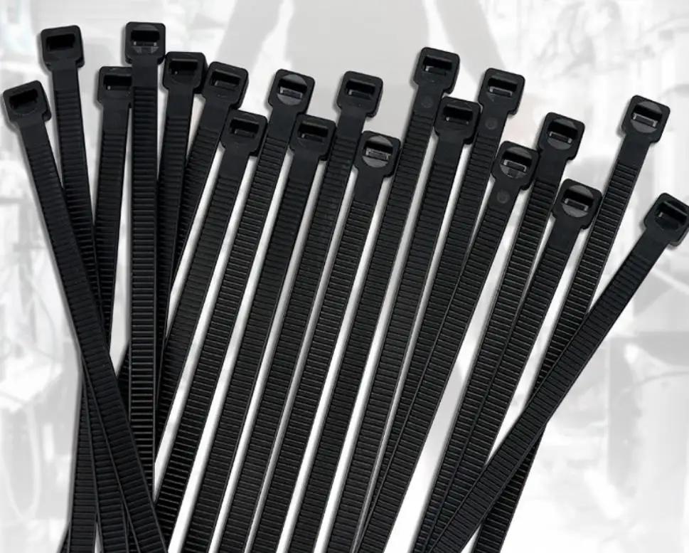 100 Pieces Nylon Self-Locking Ties Bundling Tape Black Durable Anti-Corrosion and Anti-Freeze High Toughness Bundling Rope Ties