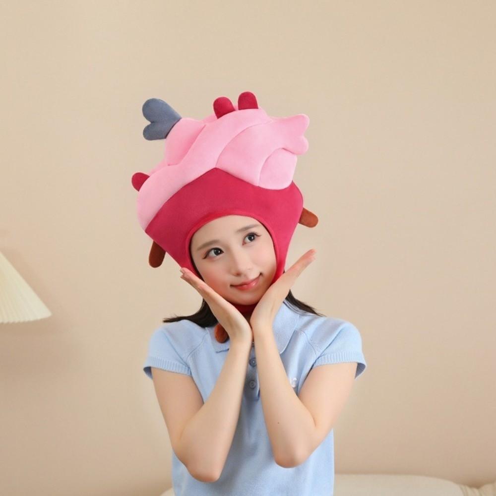 Cartoon Heart-Shaped Headgear Soft Comfortable Party Costume Head Cover  Valentine's Day