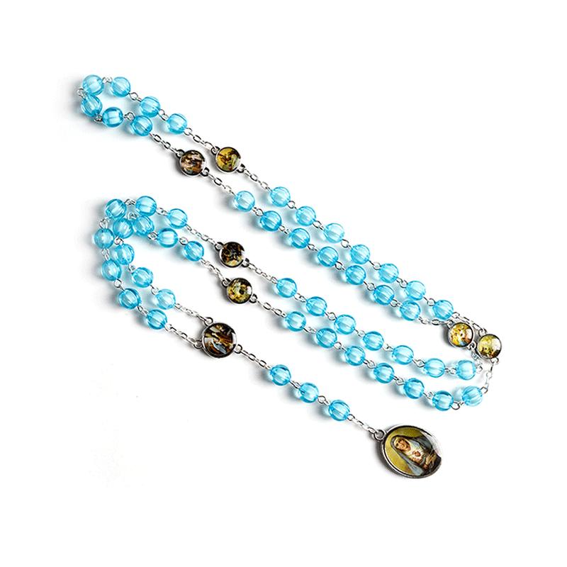 1PC Seven Sorrows of Mary Rosary Chaplet Acrylic Beads Catholic Jewelry Necklace for Women Men