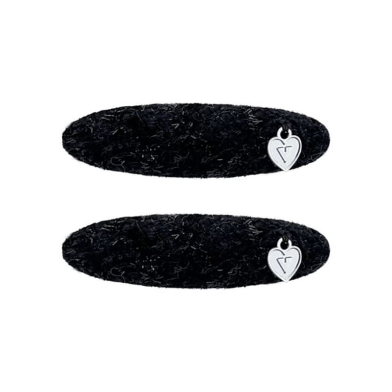 VVV Glitter Tweed Logo Hairpin