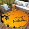 1 Stück Weicher, Saugfähiger & Rutschfester Happy Halloween Runder Teppich, Perfekt für Eingangsbereich, Wohnzimmer, Schlafzimmer Dekoration, Maschinenwaschbarer Flanell-Memory