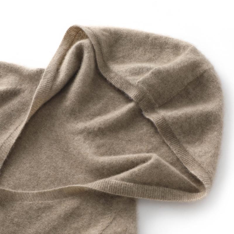 Autumn Winter Cashmere Sweater for Women Wool V-neck Hooded Autumn Warm Jumper Top