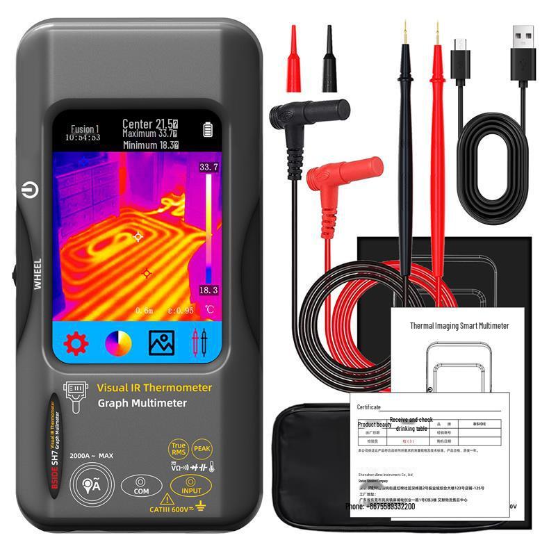 Infrared Thermal Imager & Digital Multimeter with Capacitive Touchscreen for Electrician Maintenance