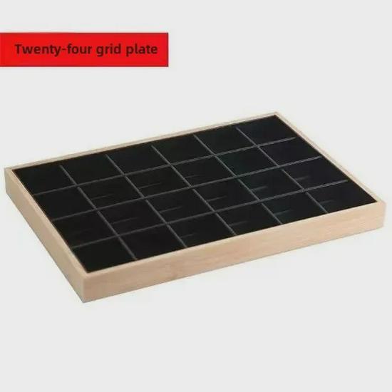 Bamboo and Wood Velvet Jewelry Tray for Bracelets and Earrings Display