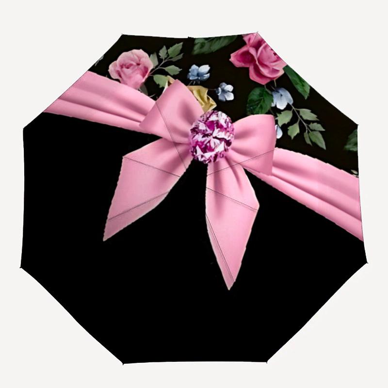 

1pc Floral Prints Automatic Open/Close Umbrella with Windproof, 8-Rib Sturdy Canopy, , Outdoor Accessory, Ideal for Gifts yy251117120
