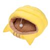 Cat Cave Semi Enclosed Warm Pet Bed Detachable Cartoon Animal House for Autumn and Winter Yellow