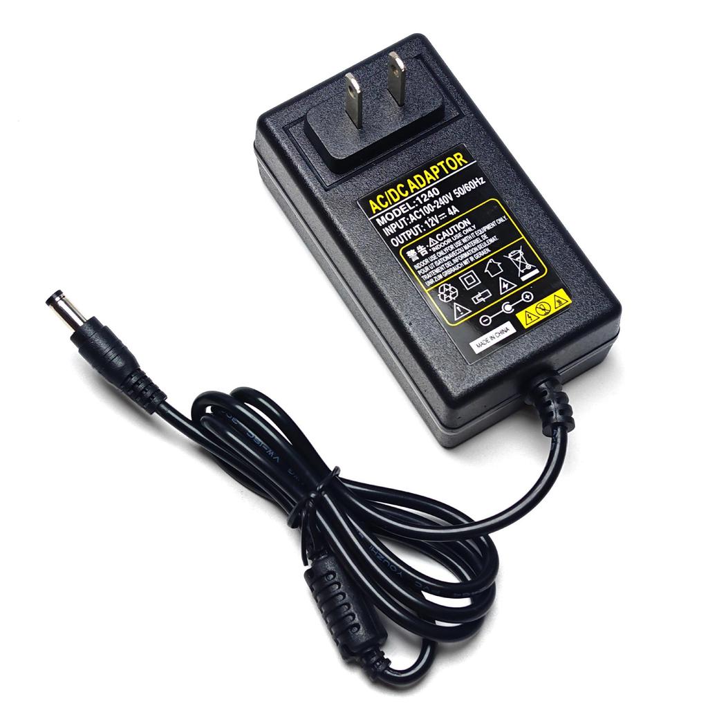 12V Power Adapter (4A/3A/2A) 48W, US Plug for Router, LCD Monitor, Surveillance Systems