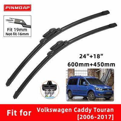 Car Wipers Double Rubber for Volkswagen Caddy 3 4 Touran 1 2 Front Brushes Cutter Automobiles Parts Accessories Windscreen Wipers Wear Parts