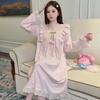 Velvet Nightgown: Women's 2025 Autumn/Winter Long Sleeve Court Princess Style, Sweet Plus Size Maternity Slimming Pajamas.
