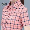Damen-Shirt mit Blumen- und Karomuster, regulärer Stil, Knopfleiste, lässiges Hemd, Oberteile, Freizeit, Party, Alltag