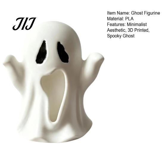 Personalized Halloween Gift 3D Printed Ghost Figurine, Spooky Small Statue, Modern Minimalist Decor Cute Desktop Decoration for Party Tabletop Mantel