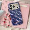Korean Style Strawberry iPhone 14/15/16/17 Pro Max Blue Phone Case for Women