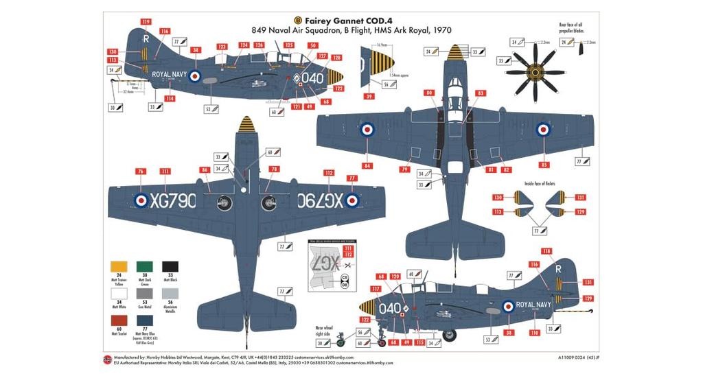 Airfix Fairey Gannet Plastic Model X11009 1/48 COD.4 (Airplane)