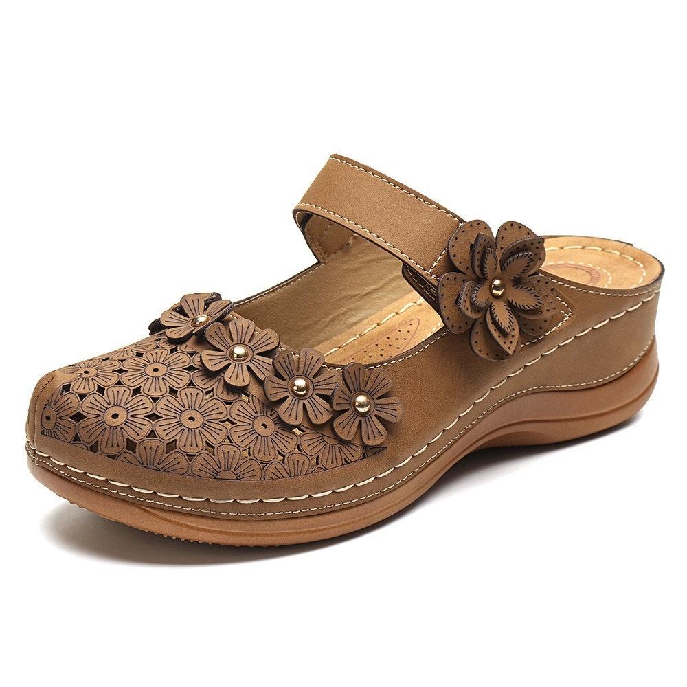 Women's Fashion Vintage Shoes Casual Sandals Summer Beach Sandals Flat Shoes Leisure Slippers Plus Size 35-43