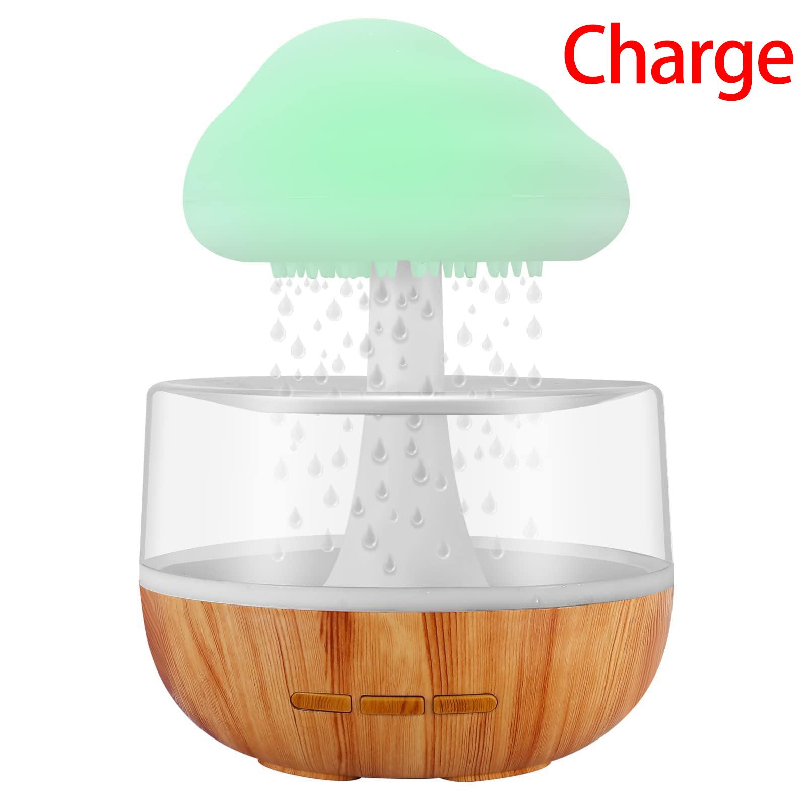 

Перезаряжаемый увлажнитель воздуха «Облако дождя» для спальни с успокаивающими звуками дождя, домашний диффузор для эфирных масел с 7-цветной светодиодной подсветкой