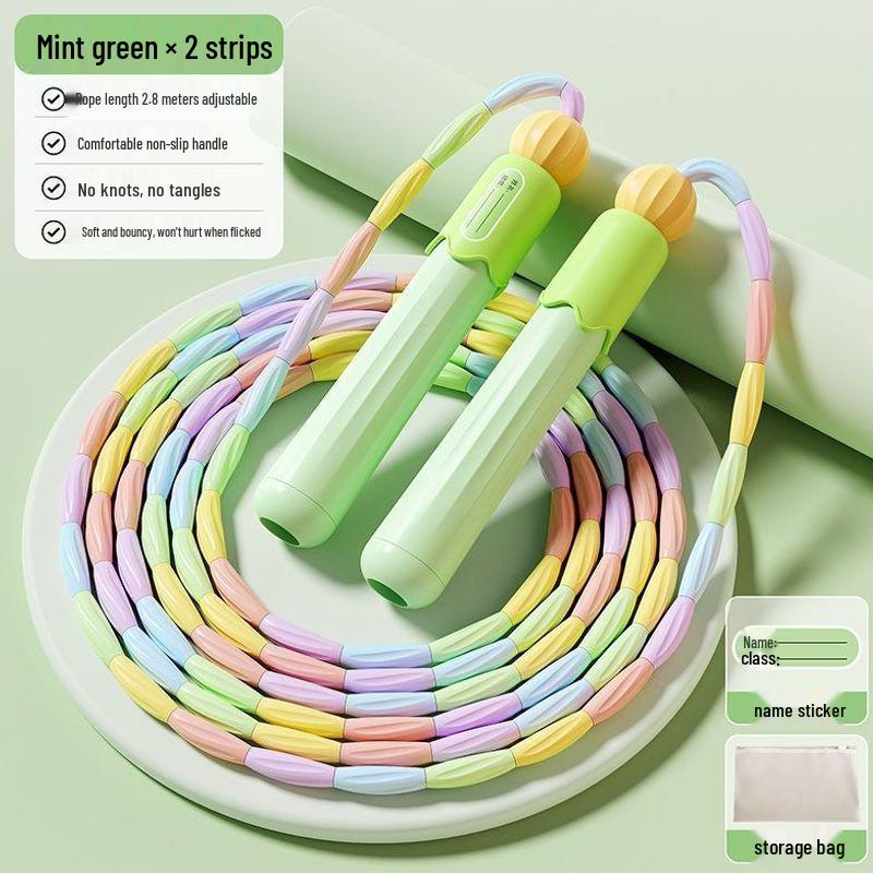 Adjustable Bamboo Jump Rope for Kids and Beginners - Ideal for Kindergarten to Middle School Fitness