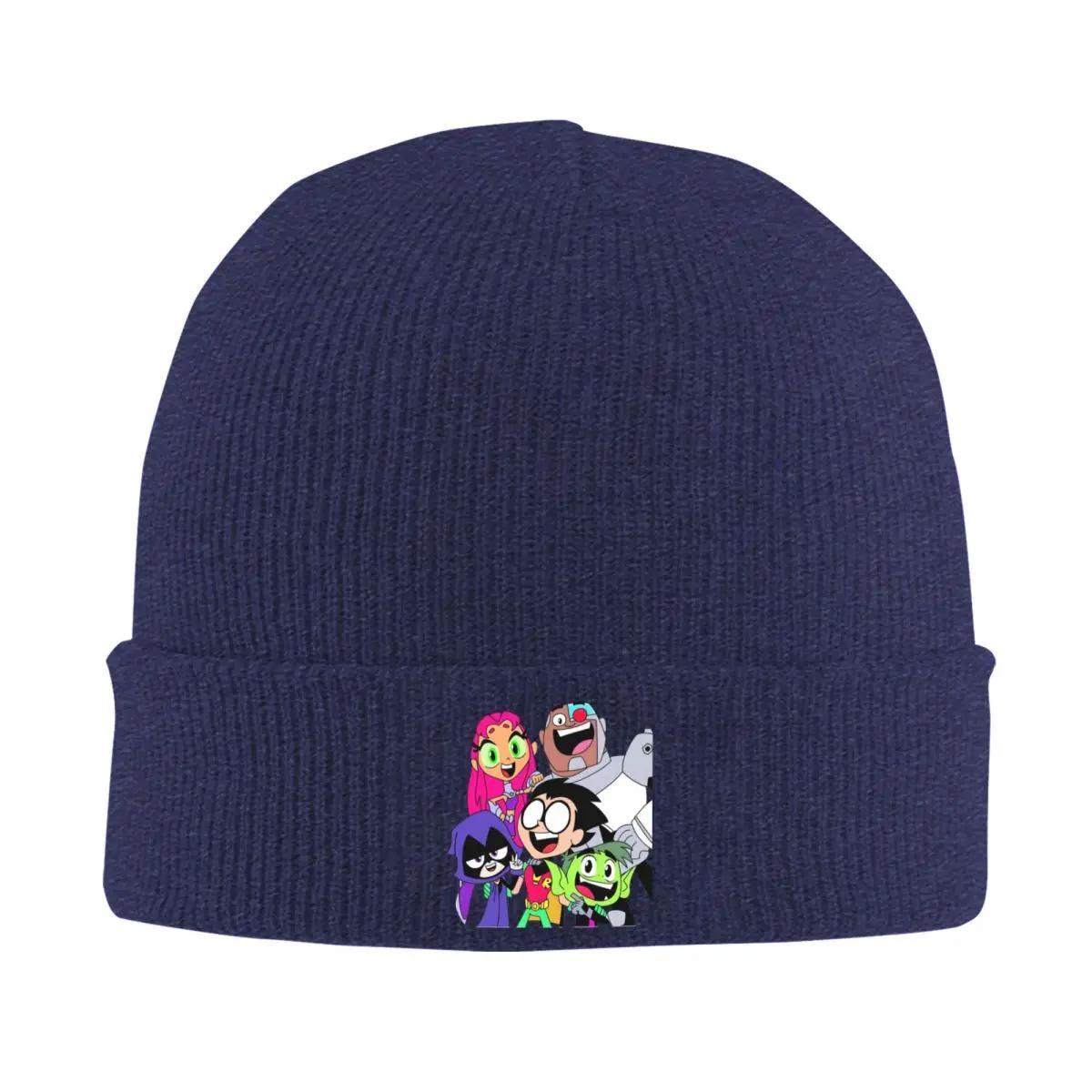 

Teen Titans Picture Warm Knitted Cap Fashion Bonnet Hat Autumn Winter Outdoor Beanies Hats for Men Women Adult