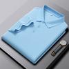 Polo tričko s krátkým rukávem, pánské prodyšné tričko z čisté bavlny, business casual top s límečkem