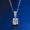 Sterling Silver S925 Bull Head Collarbone Necklace with Diamond Inlaid Pendant