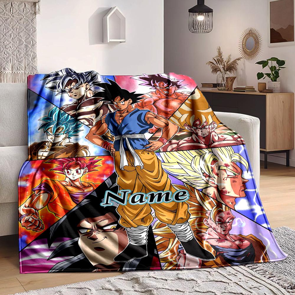 Custom 1pc Dragon Ball Z Adventure Blanket, Soft And Comfortable Blanket, Casual Warm, Camping Travel Blanket, Birthday Gift Q91236
