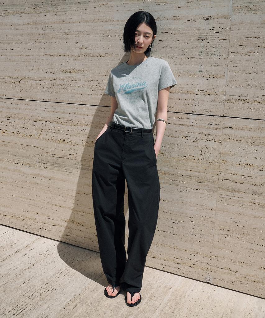 Siyajyu Sipt7204 Light Cotton Curved Pants_Black