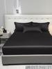 Four Seasons Men And Women Simple Fashion Black Satin Solid Color Ice Silk Bedspread Home Bedroom Hotel