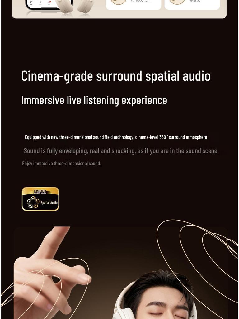 Edifier MT6PRO Bluetooth Noise-Cancelling Over-Ear Headphones for Gaming and Computer Use