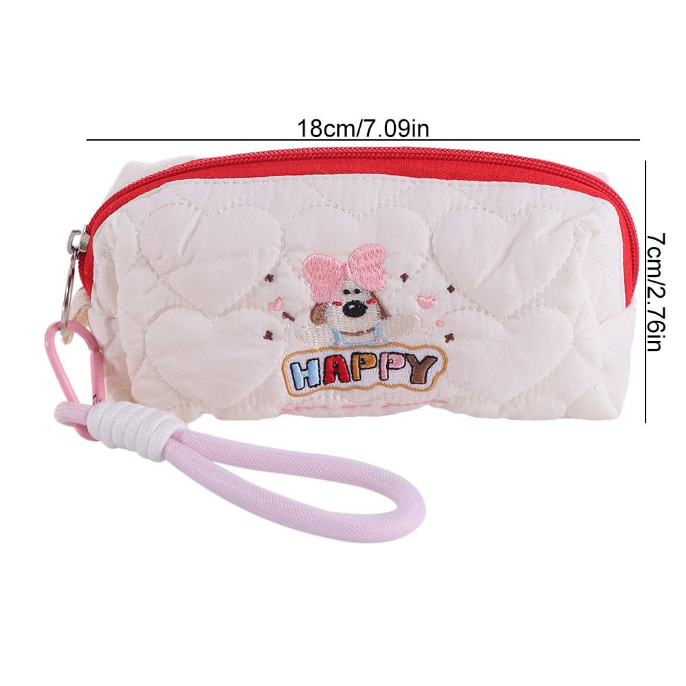 Desktop Storage Korean Style Pencil Case Lovely Embroidered Dog Pencil Pouch  Student