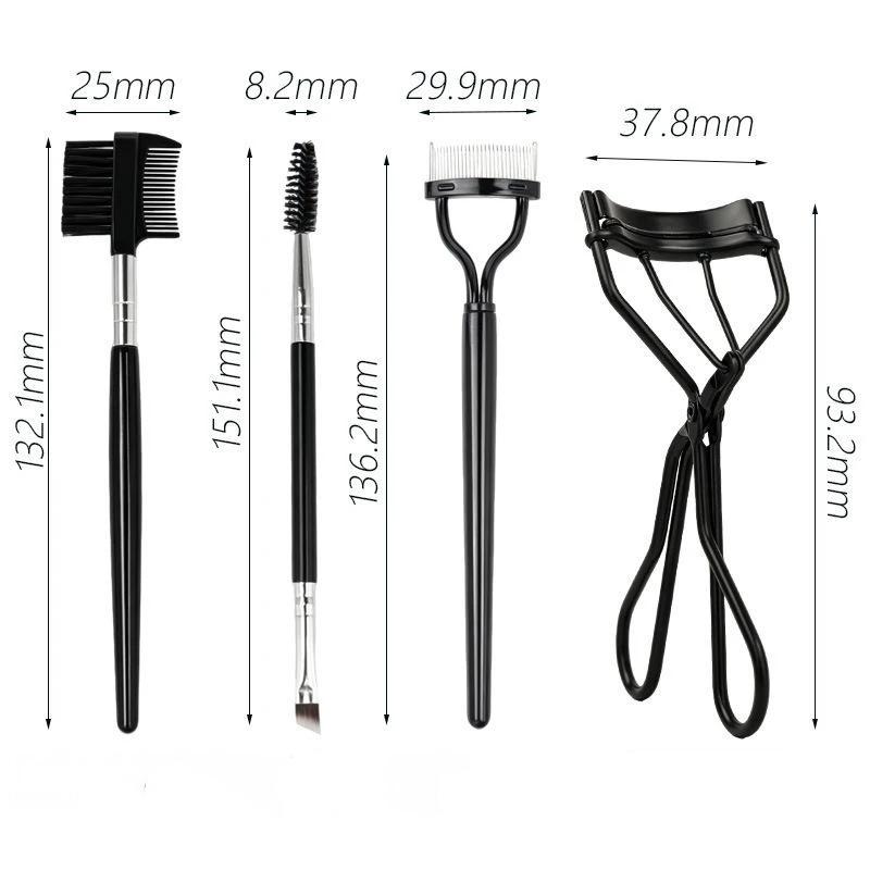 4 Pieces Eyelash Eyebrow Makeup Tool Set With Eyelash Curler Brushes And Combs Perfect For Daily Makeup And Travel Use