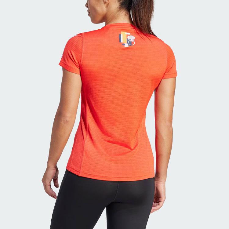 Adidas Beijing Marathon Event Tee Women Tops Light-Red IT2541
