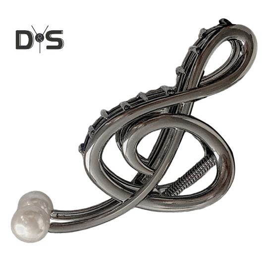 

Заколка для волос в форме музыкальной ноты, искусственный жемчуг, заколка для волос, декоративный аксессуар для волос для душа чёрный