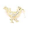 High-end personalized exotic golden big rooster brooch small personalized versatile zodiac animal pin men and women