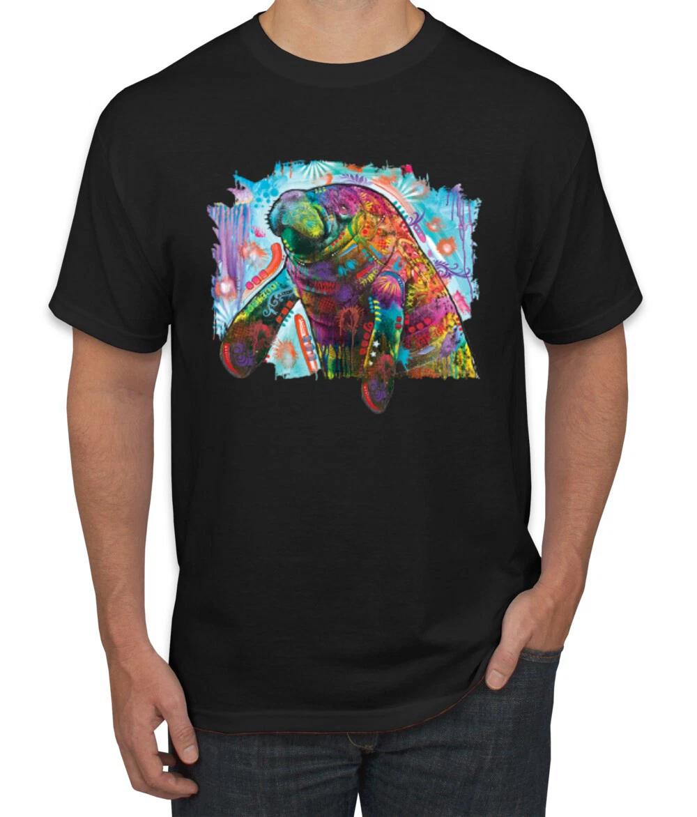 Rainbow Painted Manatee Dean Russo Design Men T- Shirt S