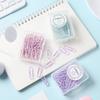 Fresh Creative Macaron-Colored Paper Clips, Small & Large - Metal Binding Office Supplies