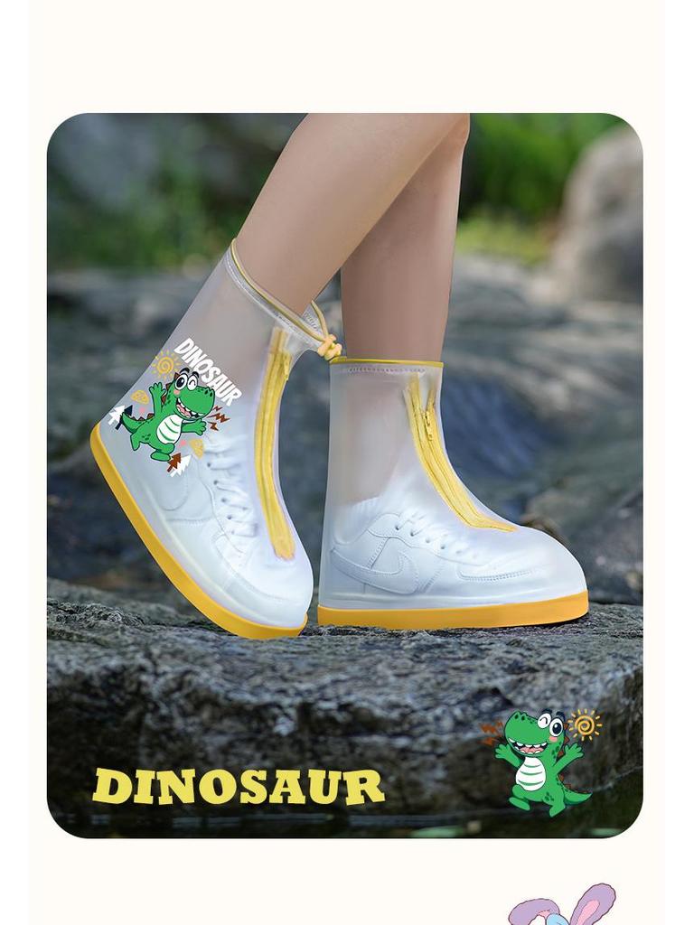 Weatherproof Unisex Shoe Covers: Snow-Resistant, Mid-Calf, Slip-On PVC for Cycling and Outdoor Use.