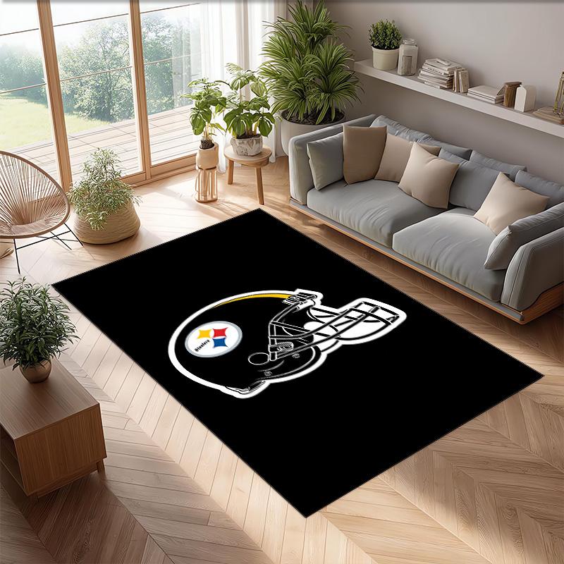 Pittsburgh Steelers Crystal Velvet Carpet Soft Anti?Slip Floor Mat Comfortable Home Living Room Bedroom Decor Rug