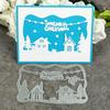 1/2Pcs Metal Cutting Dies Christmas House Xmas Tree Snow Scene DIY Scrapbooking Stencils for Paper Cards Album Decor