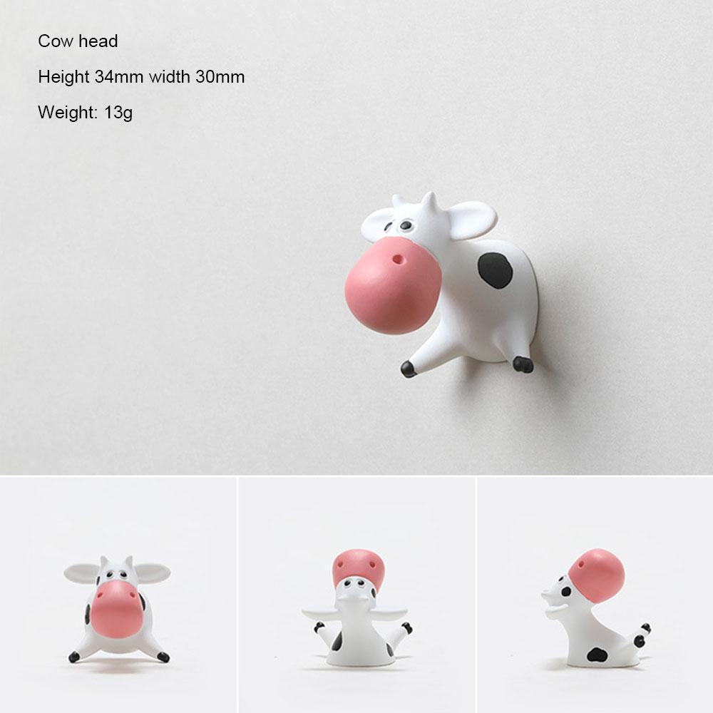 Cow Refrigerator Stickers Lying On Their Stomachs Cartoon Cute 3D Three-Dimensional Resin Magnets Creative Art Design Kitchen
