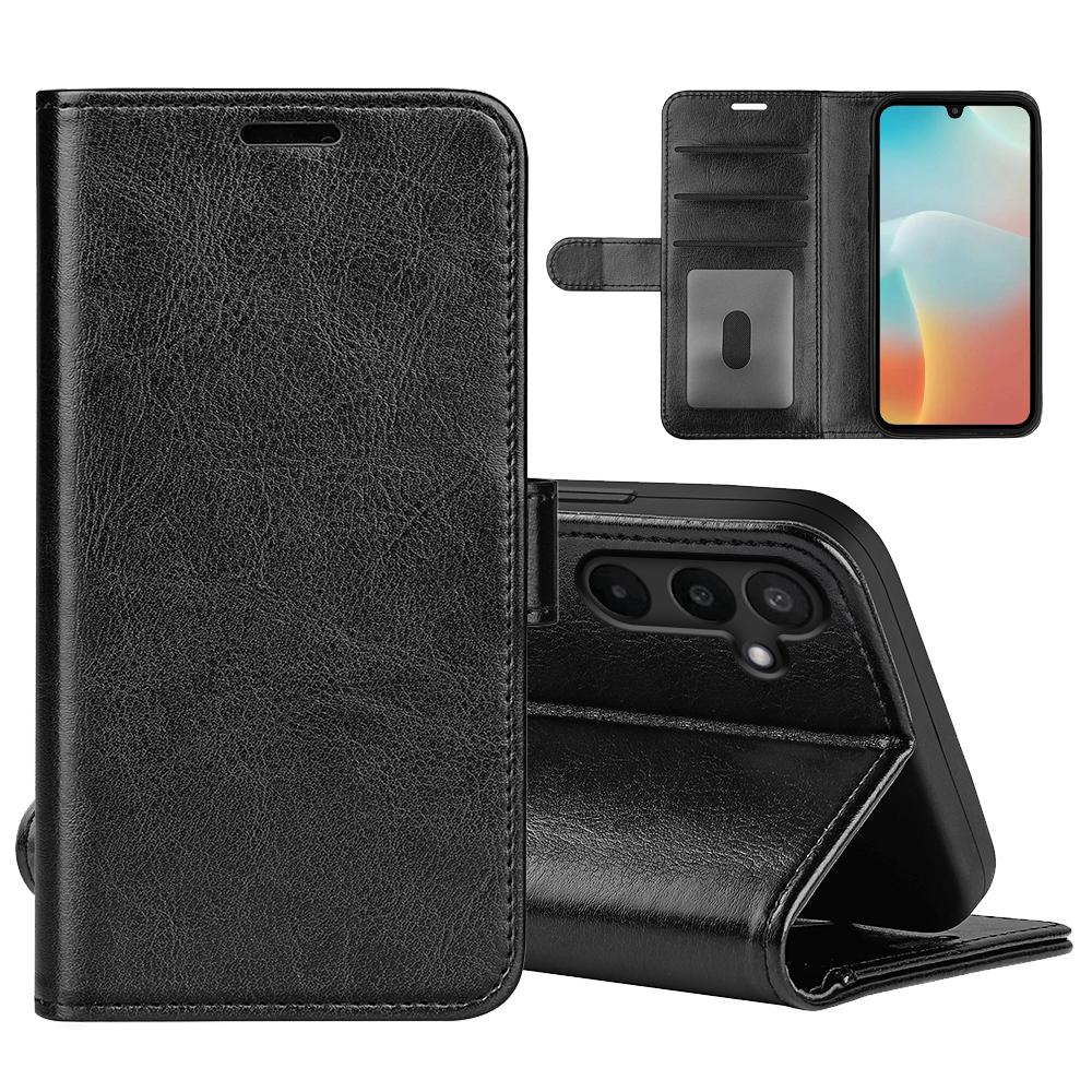 For Samsung Galaxy M16 5G Case Crazy Horse Texture Stand Leather Phone Cover