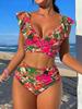 2025 European & American Women's Sexy Ruffle Backless Bikini Swimsuit