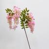 Artificial Wistaria with Green Leaves UV Resistant Fake Flower Decoration Indoor Outdoor Home Wedding Party Faux Flower Decor