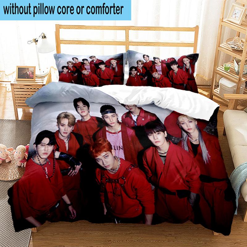 3PCS K-pop Group Stray 3pcs Bedding,Including 3PCS Duvet Cover And 2pcs Pillowcases Perfect for Christmas,Ideal for Bedroom, Dormitory