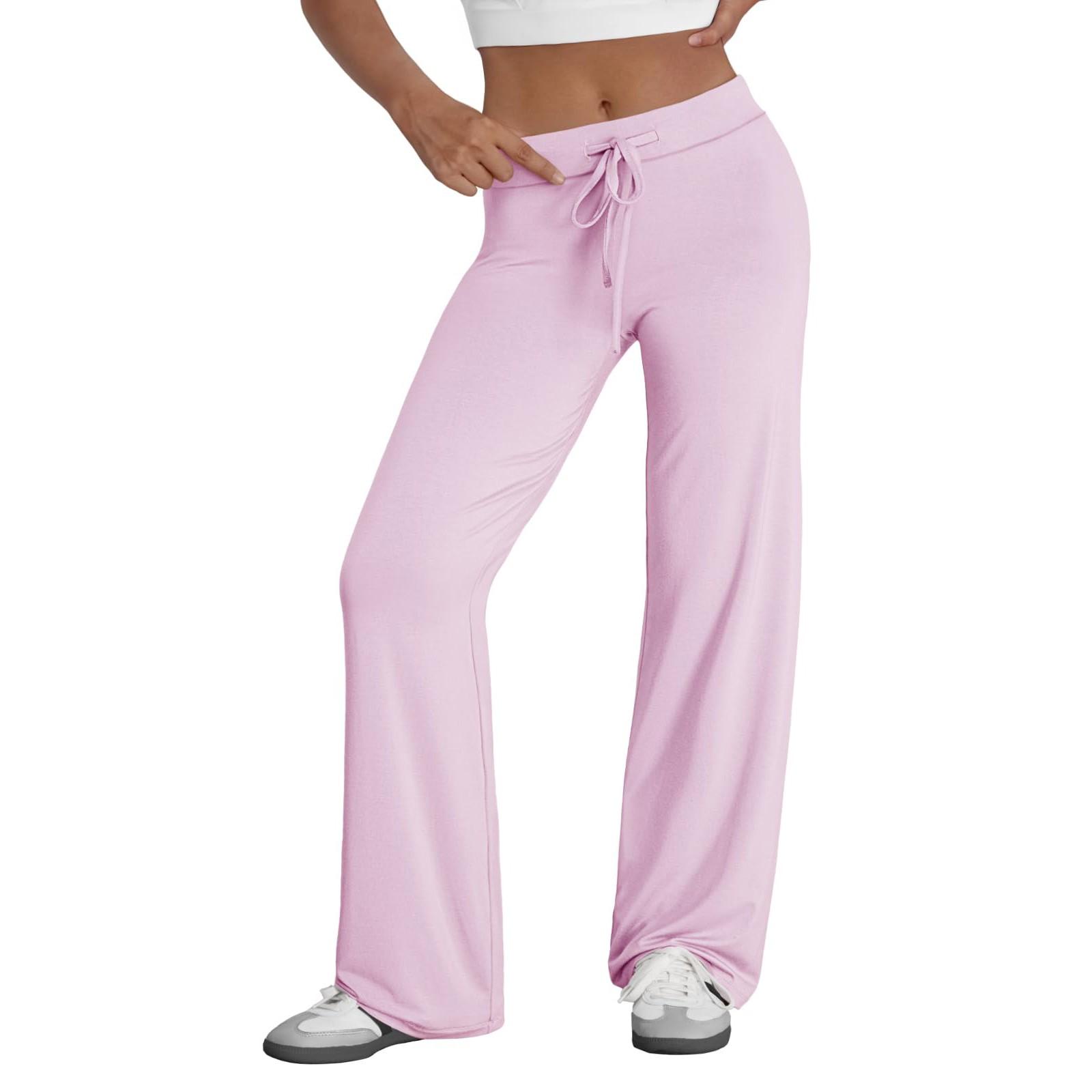 

Женские зимние спортивные штаны, однотонные повседневные брюки, женские флисовые спортивные штаны, широкие прямые брюки XS розовый