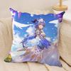 Ganyu Genshin Impact Cushion Cover Silky Short Plush Invisible Zipper Dustproof Sofa Pillow Case For Home Decor