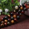 Hongchu Crystal Tri-Colored Tiger Eye Stone Loose Beads DIY Bracelet Accessories Tri-Colored Tiger Eye Stone Loose Beads