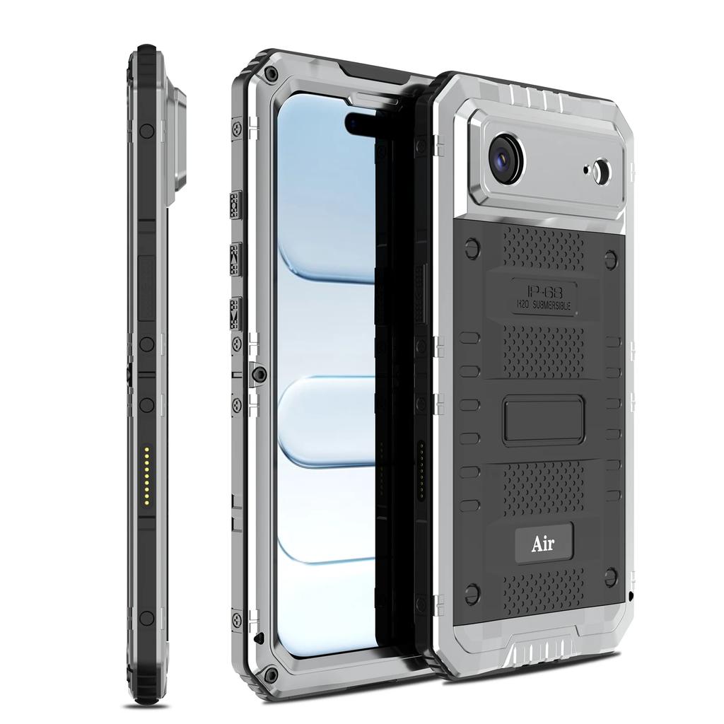 Per iPhone Air 17 16e 15 14 13 12 11 Pro Max XS XR 7 Plus Subacquea IP68 Robusta in Metallo Alluminio Custodia Impermeabile Pellicola Protettiva Schermo