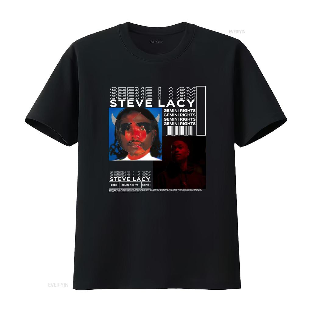 Maglietta Merch Album Gemini Rights di Steve Lacy per Fan 2022 Design Musicale vintage Lavata Top Per Uso Quotidiano homme Casual